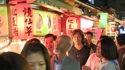Taipei night market Stock Footage