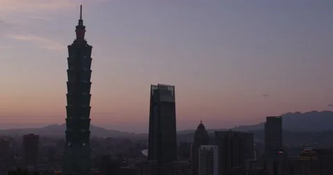 Taipei skyline sunset timelapse Stock Footage 239589869