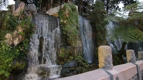 Taipei Temple Waterfall Stock Footage 11959997
