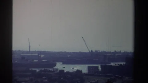 TAIWAN-1982: Shipyard At Work In The Distance Stock Footage 122801460