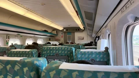 Taiwan – 2025, Aug 26: Interior View of High-Speed Rail Car Stock Footage 341751410