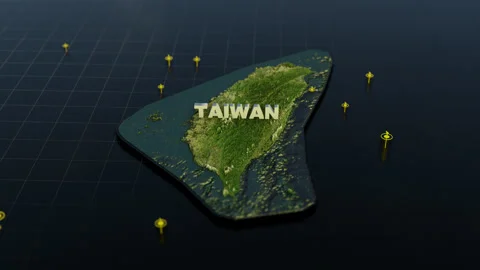 Taiwan 3D Map With Animation Stock Footage 310126060