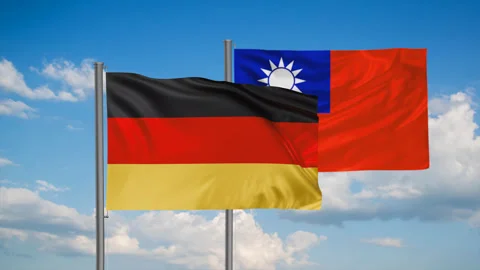 Taiwan and Germany flag Stock Footage 245111437