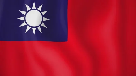 Taiwan animated flag. Seamless loop. 4K Stock-Footage 145464941
