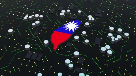 Taiwan chipset on a circuit board Animation Stock Footage 309341040