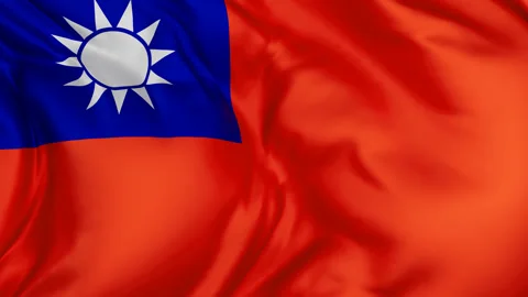 Taiwan cloth flag background loop Stock Footage 310850840