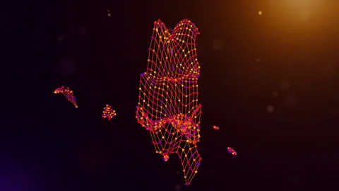 Taiwan Connected Intelligence Network Map Reveal Animation Stock Footage 337229176