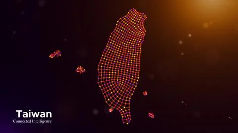 Taiwan Connected Intelligence Technology Network Map Concept Illustrazione stock