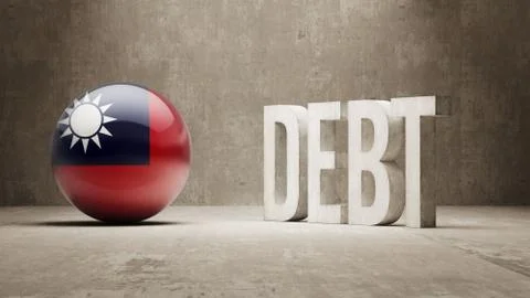 Taiwan. Debt  Concept 스톡 일러스트