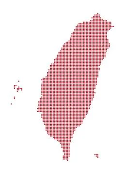 Taiwan Dot Map 스톡 일러스트