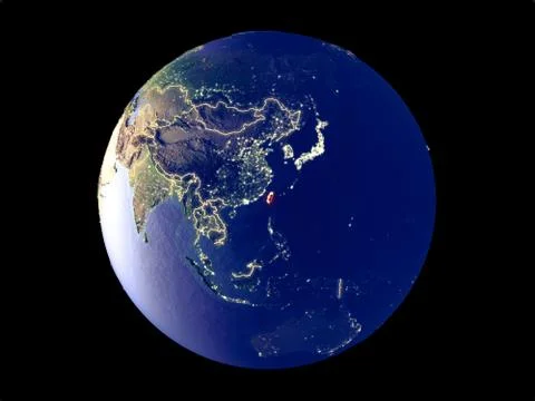 Taiwan on Earth from space Stock Illustration