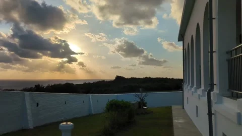 Taiwan Eluanbi Lighthouse at sunset Stock Footage 295241753