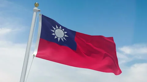 Taiwan flag in 4k Stock Footage 62441672
