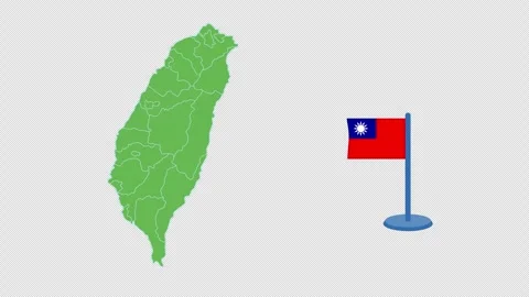 Taiwan Flag and Map Shape Animation | Stock Video | Pond5