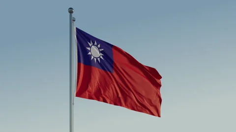Taiwan Flag: Cinematic Loopable Motion with Blue Sky in 4K ProRes 422 HQ Stockbeeldmateriaal 269068489