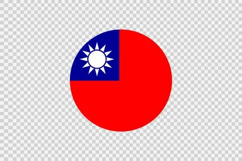 Taiwan   flag in circle shape isolated  on png or transparent  background,Sym Stock Illustration