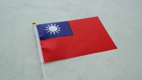 Taiwan flag close up on isolated background. Concept Taiwanese country flag. Stock Footage 344084401