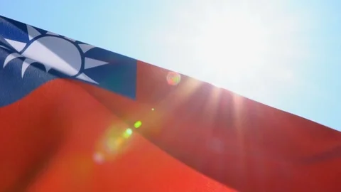 Taiwan Flag Flapping Stock Footage 118957777