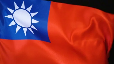 Taiwan Flag Flapping Stock Footage 118970473