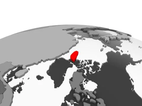 Taiwan with flag on globe Stock-Illustration