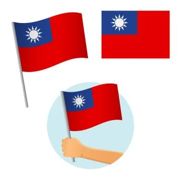Taiwan flag in hand Stock Illustration