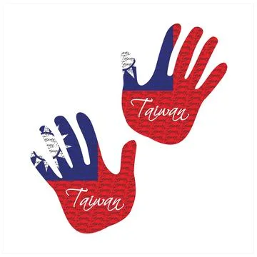 Taiwan flag hand vector Stock-Illustration