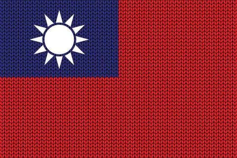 Taiwan flag in knitting pattern Illustrazione stock