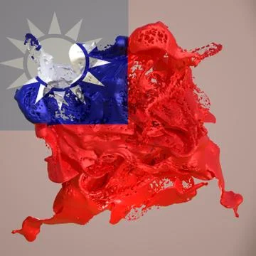 Taiwan flag liquid Stock Illustration
