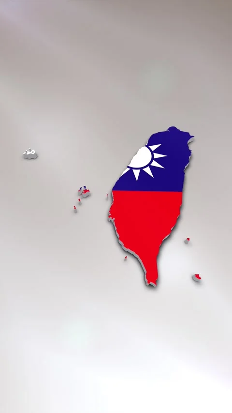 Taiwan Flag on Map Stock Footage 278209955