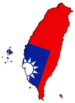 Taiwan Flag In Map Stock Illustration