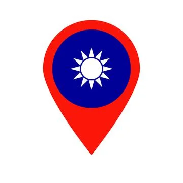 Taiwan flag map pin. Location of Taiwan. Vector. Stock Illustration