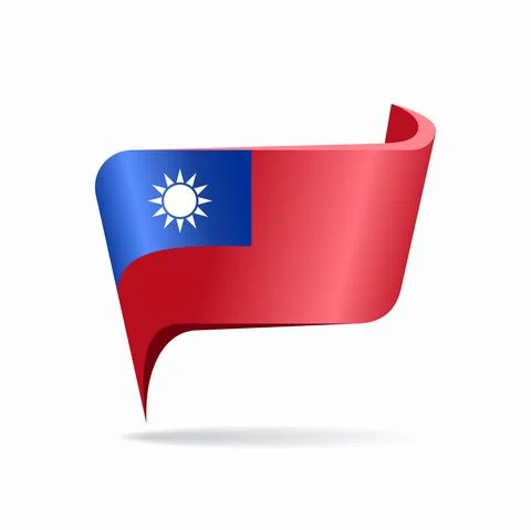 Taiwan flag map pointer layout. Vector illustration. Illustrazione stock