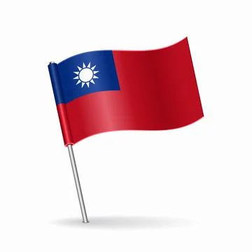 Taiwan flag map pointer layout. Vector illustration. Stock Illustration