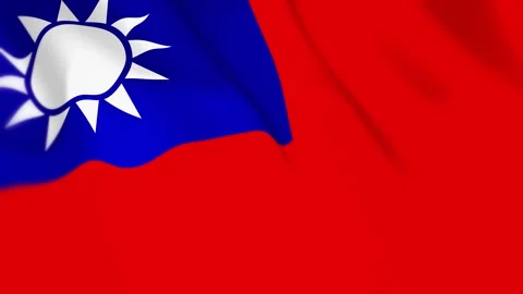 Taiwan Flag Seamless Loop 4k 60fps on Sky Background Stock Footage 340342163