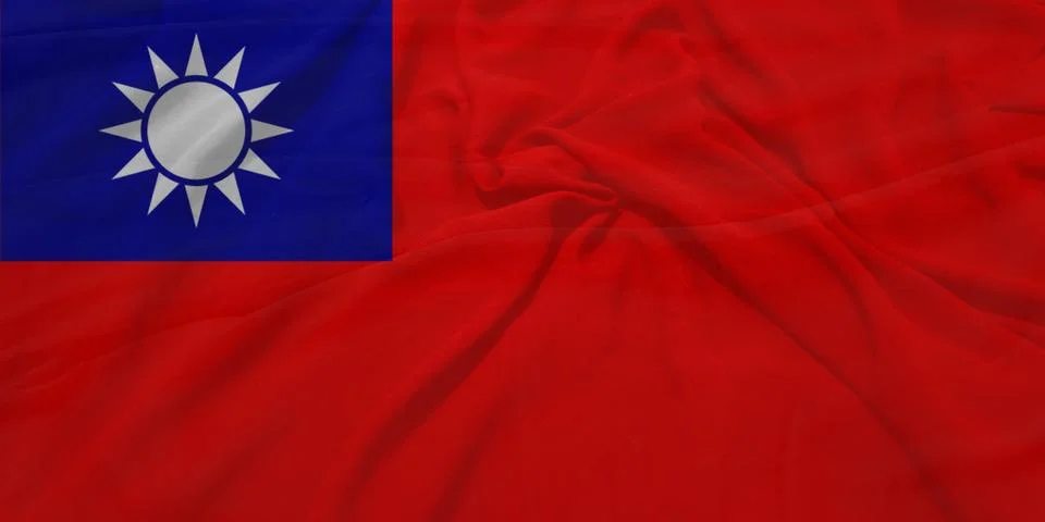 Taiwan    Flag textile wave view Stock Illustration