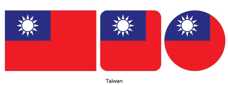 Taiwan flag, vector illustration Stock Illustration