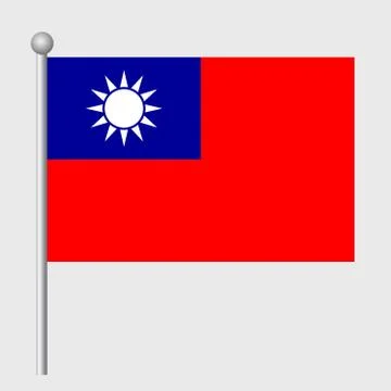 Taiwan flag vector template background realistic copy Illustrazione stock
