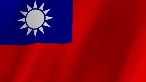 Taiwan flag waving animation Stock Footage 222844792