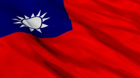 Taiwan flag waving Seamless Stock Footage 48660381