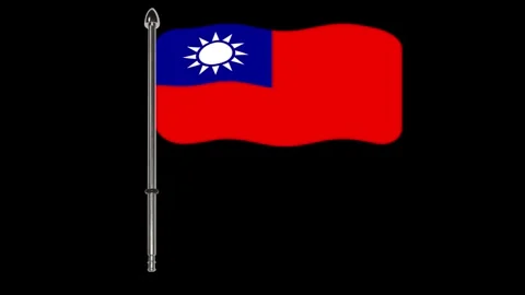 Taiwan flag waving in the wind. Stock Footage 340324095