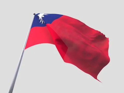 Taiwan flying flag isolate on white background Stock Illustration