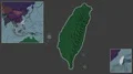 Taiwan framed and extracted. Administrative 4k or 4k+ Resolution