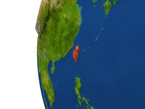 Taiwan on globe Stock Illustration