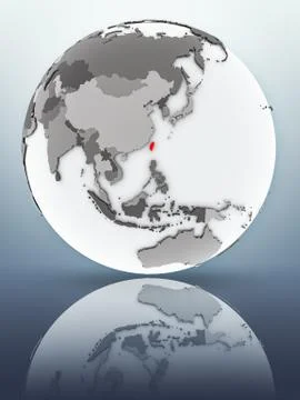 Taiwan on globe Stock Illustration