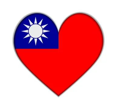 Taiwan heart flag イラスト素材