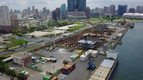 Taiwan Kaohsiung Cijin Gushan Xiziwan Kaohsiung Harbor Weiwuying Stock Footage