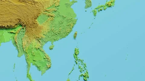 Taiwan Map 3D animated with Borders Stock-Footage 348534491