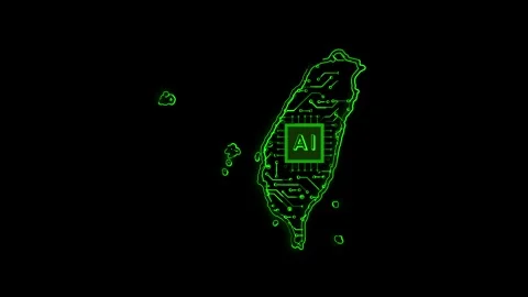 Taiwan Map AI Chipset Technology Opener Stock Footage 337082318