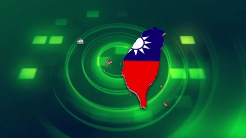 Taiwan Map and Flag Background Stock Footage 344030198