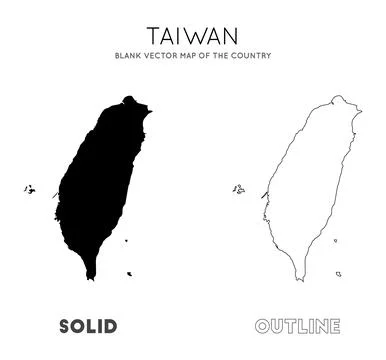 Taiwan map. Blank vector map of the Country. Borders of Taiwan for your inf.. Stockfoto's